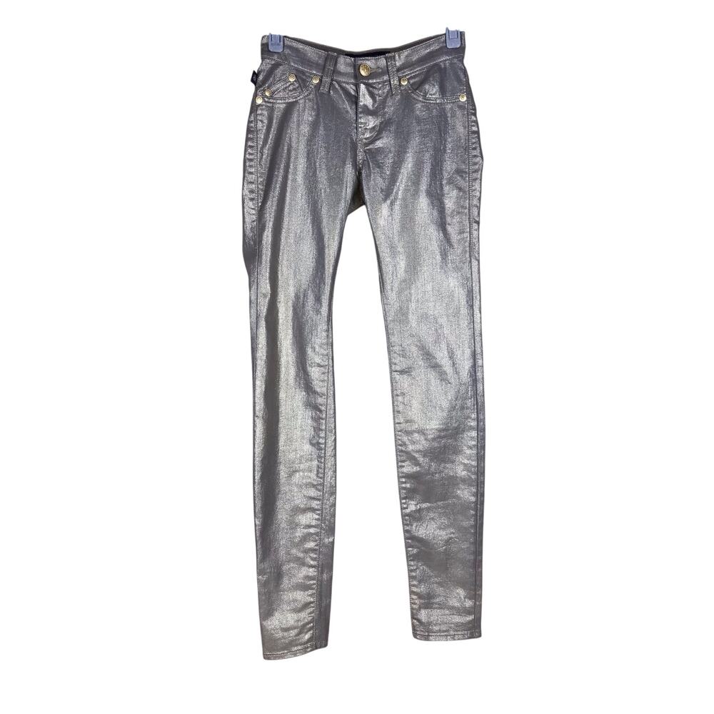 Rock & Republic Kashmere Jeans Women’s 0M Gold Skinny Stretch Glam Casual